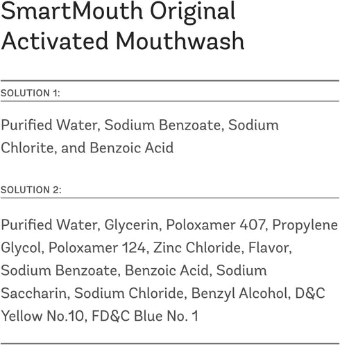 SmartMouth Original Activated Mouthwash - Adult Mouthwash for Fresh Breath - Oral Rinse for 24-Hour Bad Breath Relief with Twice Daily Use - Fresh...