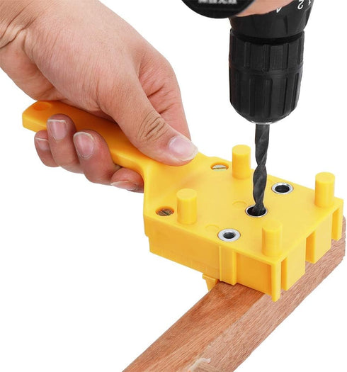 Woodworking Dowel Jig, Drill Bits Guide Saw Tools, Self-Centering Handheld Dowel Jig fits 6/8/10mm Drill Guide Metal Sleeve Wood Drilling Doweling...