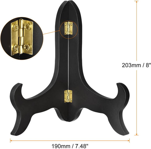 uxcell 8" Easel Plate Holder, Wooden Folding Display Stand Black for Decorative Picture Frame...