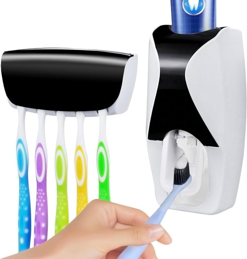 WAYCOM Dust-Proof Toothpaste Dispenser Toothpaste Squeezer Kit (Black)...