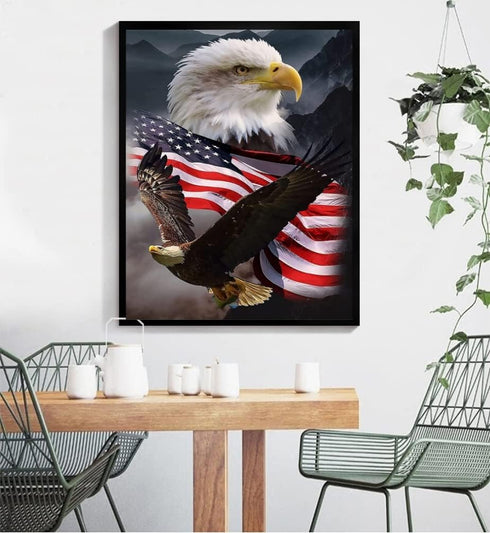BOMUVI Paint by Numbers for Adults Beginner Paint by Numbers for Adults Eagle Paint by Number Kits Acrylic Painting Ameriacan Flag Paint by Number...