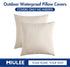 MIULEE Pack of 2 Decorative Outdoor Solid Waterproof Throw Pillow Covers Faux Linen Garden Farmhouse Cushion Cases for Patio Tent Balcony Couch So...