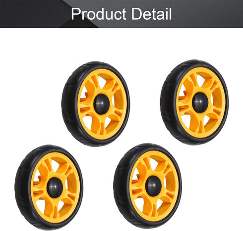 MroMax 4Pcs 4.72 Inch Stroller Wheel, 120mm x 25mm Single Wheel, for 19mm Circular Pipes, Plastic Wheel Replacement for Stroller and Pet Stroller ...