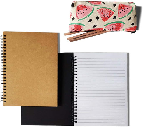 Spiral Notebooks, Blank Notebooks, Thick Paper, 60 Sheets, 10" X7”, 2 Pack (Black, Blank)...