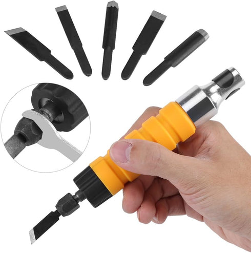 Electric Woodworking Carving Chisel Engraving Knife Tool Accessories for Carpenter and Graver 5 Blades and 1 Wrench (Drive Unit Needed)...