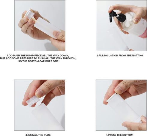 LONGWAY 1.7oz 50ml Airless Cosmetic Cream Pump Bottle Travel Size Dispenser Refillable Containers/Foundation Travel Pump Bottle for Shampoo?Pack o...