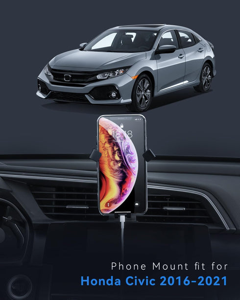 BEHAVE Phone Holder fit for Honda Civic 2015-2021,360°Adjustable Car Mount Comapatible with iPhone 8/7/6s, Android Series and Other Smartphone...