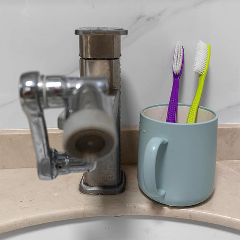EasyHonor Giant Head Toothbrush, Hard & Firm Bristles BPA Free, 4 Pack White Hard Bristles...