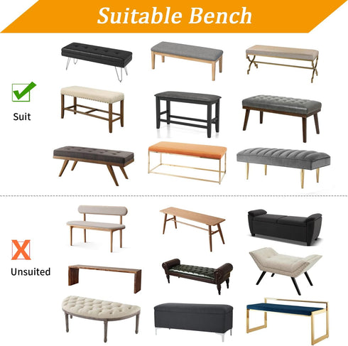 YISUN Jacquard Dining Bench Covers, Stretch Washable Removable Bench Slipcover, Rectangle Bench Seat Protector Cover for Dining Rooms, Living Room...