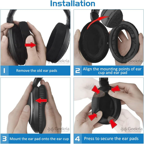 Geekria Sport Cooling-Gel Replacement Ear Pads for Sennheiser PXC350 HD380 PC350 PC350SE PXE350 HME95 HMEC250 HD380 PRO Headphones Ear Cushions, H...