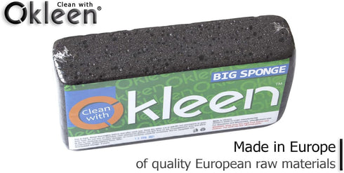 Big Sponge. Made in Europe. 6 Pack, Black. 8.9x4.3x2.4 Inch Extra Large Odorless Commercial Sponge for All Purpose Cleaning...