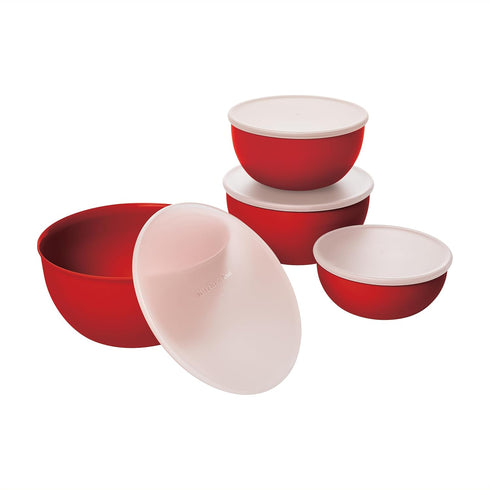 KitchenAid Prep Bowls with Lids, Set of 4, Empire Red 2...