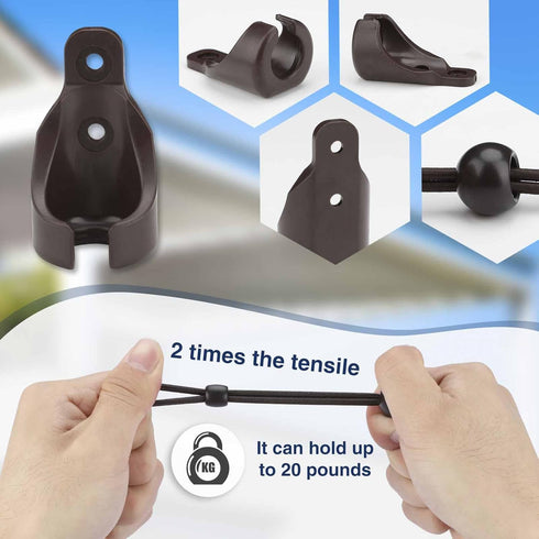 Sun Shade Replacement Parts Shade Tie Downs and End Cap with Ring Kit,Weather Resistance,Compatible with Coolaroo Exterior Roller Shade,Outdoor Bl...
