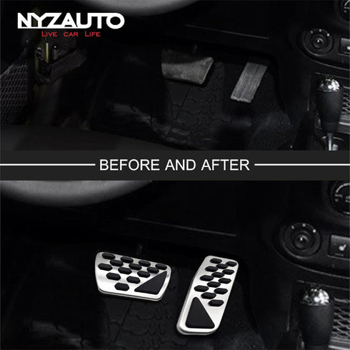 Non-Slip Foot Pedal Pads Compatible with Wrangler JL 2018-up/Gladiator 2019-up,at No Drilling Aluminum Brake and Accelerator Pedal Covers...