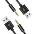 2 Pack,10.5cm USB Power Charger Sync Data Transfer Cable,Charging Cable for iPod Shuffle Cable, 3.5mm Jack/Plug to USB USB Power Charger Sync Data...