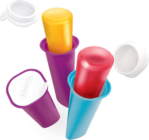 Zoku Summer Pops, 6 Squeezable Silicone Molds with Reusable Spill-resistant Lids and Tray, BPA-free...