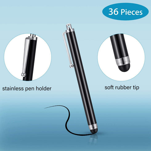 Outus Stylus Pens for Touch Screens,Stylus Pen Set of 36 for Universal Capacitive Touch Screens Devices, Compatible with iPhone, iPad, Tablet (Bla...