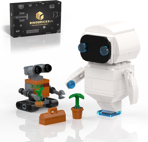 Wall and Eve Building Blocks, Mini Wall Robot Figure Building Toys Compatible with Lego, Eve Robot Mech Building Kit, STEM Creative Gifts for Boys...