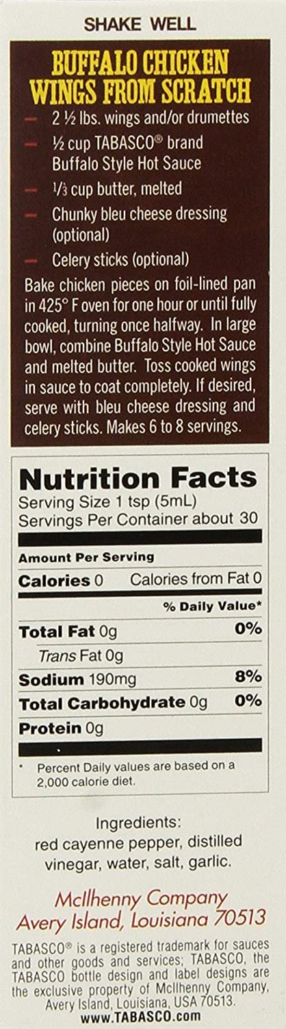 2 Pack: "New" McIlhenny's Tabasco Brand Buffalo Style Hot Sauce - 5 Oz....