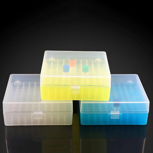 Cryogenic Boxes - Cryogenic Storage Box with Snap Clasp Lid,Blue/100 Place,Fits 1.5/2.0 mL Tubes and Vials (Pack of 1)...