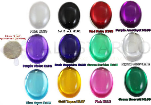 40x30mm Large Flat Back Oval Acrylic Cabochons Rhinestones Plastic Gems Embellishments for Crafts, Costumes, Card Invitations, Jewelry, Cosplay - ...