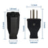 3 Prong NEMA 5-15P Power Adapter Replacement Plug, Straight Blade Connector for Extension Cord,3-Pin 15A 125V Male Rewirable Plug (Plug 2Pcs,Black...