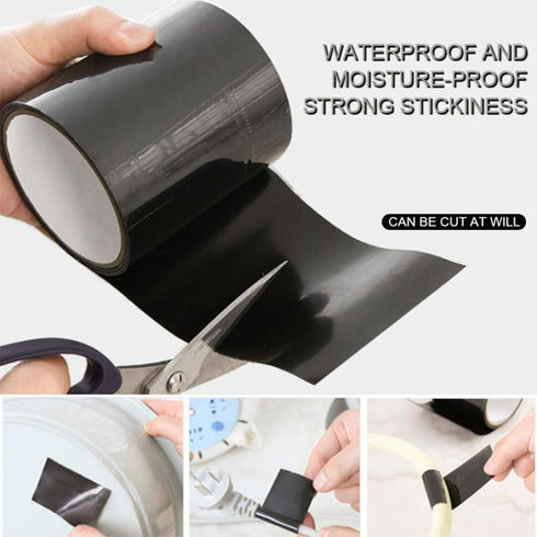 Flexible Rubberized Waterproof Tape, 4 in x 5 ft Patch & Seal Tape for Leaks, Working Underwater, Indoor Outdoor Use - Home RV Roof Plumbing and P...