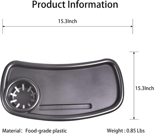 Stroller Snack Tray with Stroller Cup Holder and Phone Holder?3 in 1 Universal Stroller Snack Tray and 2 Stroller Hooks?Removable Clip Hook Stroll...