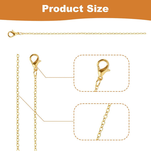 Qianyu 12 Pieces Necklace Chains for Jewelry Making with Lobster Clasp Gold and Silver Plated DIY Jewelry Charms Round Link Snake Necklace Chains ...