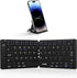 Samsers Foldable Bluetooth Keyboard - Portable Wireless Keyboard with Stand Holder, Rechargeable Full Size Ultra Slim Keyboard Compatible IOS Andr...