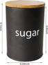 SOTECH Metal Food Storage Jar Farmhouse Coffee Canisters with Bamboo Lids,Black Kitchen Canisters Set of 3 Decorative Canisters for Kitchen Counte...