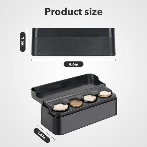 SINGARO Coin Holder for Car, Coin Change Organizer Compatible with Coins of Different Sizes, Dash-Mounted Holder Suitable for Most Cars, Trucks(Bl...