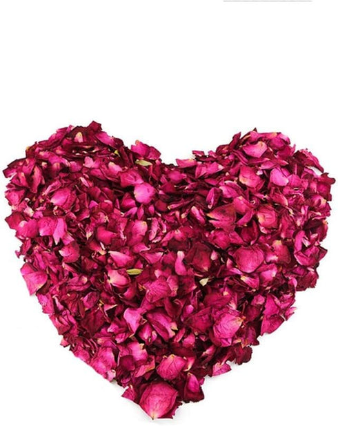 100 Grams Natural Real Red Rose Flower Petals Dried Rose Petals Real Flower Dry Red Rose Petal for Foot Bath Body Bath SPA Wedding Confetti Decora...