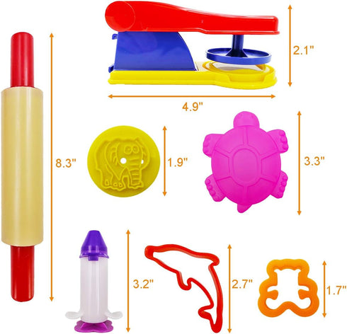 FRIMOONY Plastic Dough Tools, Various Animal Molds, Rolling Pins, for Creative Dough Cutting, 45 PCS...