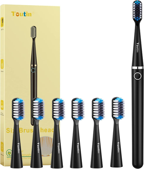 Electric Toothbrush with 6 Brush Heads, Sonic Electric Toothbrush for Adult, Rechargeable Travel Toothbrush,IPX7 Waterproof,120 Days, 3 Modes...