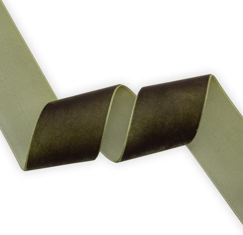 Olive Green Velvet Ribbon Single Sided,2 Inch by 10 Yards Spool...