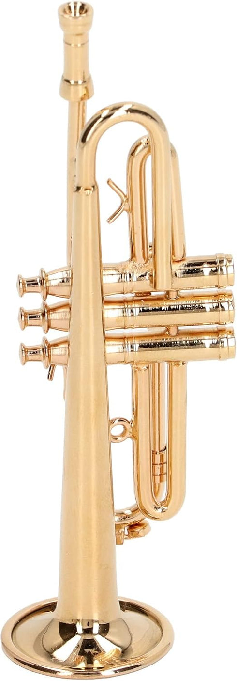 Trumpet Model Brass Miniature Trumpet Mini Musical Instrument Dollhouse Model Christmas Ornament...