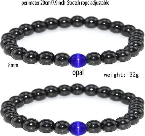 Anti-Swelling Black Obsidian Anklet, 2pcs Black Obsidian Anklet Swelling,Obsidian Beaded Bracelet For Men/Women Gifts...