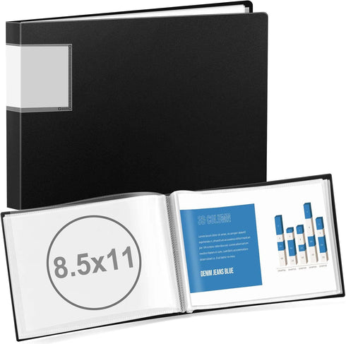 8.5 x 11 Landscape Binder with Sleeves- 40 Pocket Presentation Book Displays 80 Page 8.5" x 11" Letter Size Papers, Horizontal Sheet Protector Por...