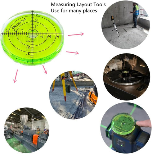 Bubble Spirit Level 66MM Degree Marked Surface Circular Level Bubble Measuring Layout Tools...