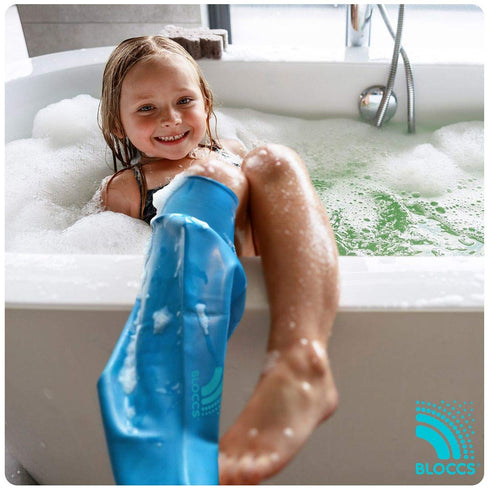 BLOCCS 100% Waterproof Cast Covers for Shower Leg Kids- Swim Cover, Cast Bag for Bath. Durable Cast Sleeve for Swimming - #CL78-S Small...