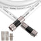 6FT RG6 Coaxial Extension - White Cable with F Connector, Low Loss, High Speed for Digital TV Aerial, Antenna, and Satellite...