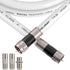 6FT RG6 Coaxial Extension - White Cable with F Connector, Low Loss, High Speed for Digital TV Aerial, Antenna, and Satellite...