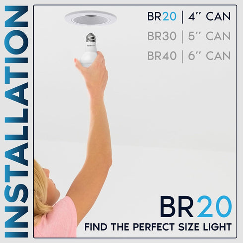 LUXRITE BR20 LED Bulb, 45W Equivalent, 4000K Cool White, Dimmable, 460 Lumens, R20 LED Flood Light Bulb 6.5W, Energy Star, Damp Rated, E26 Base, P...
