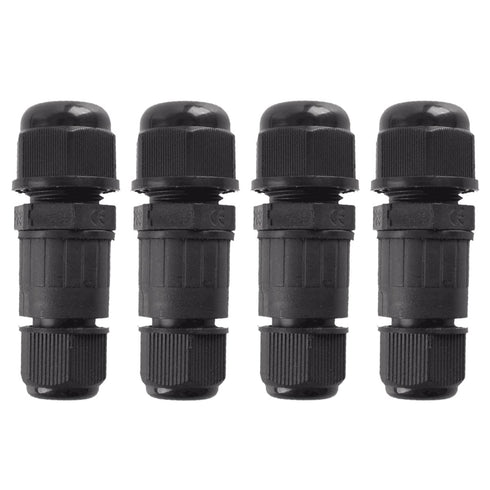 4Pcs PG9 Mini Waterproof Electrical Junction Boxes 2Pin Outdoor Electrical Boxes Cable Connector for Tunnel, Tree String, IP68 Junction Box Wire R...