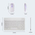Ultra-Slim Bluetooth Keyboard and Mouse Portable Mini Wireless Keyboard Rechargeable 7-Color Backlit for Apple iPad iPhone Samsung Tablet iPhone S...
