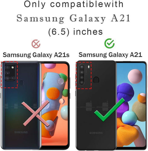 for Galaxy A21 Phone Case, Samsung A21 Phone Case, with Screen Protector, Design Well Made Shockproof Slim Clear Color Soft TPU Protection Cover C...