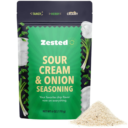Sour Cream and Onion Seasoning - XL 6 oz Bag - Zested Tangy and Creamy Spice Blend - Gluten-Free and Nut Free - Goes Great On Snacks, Soups, Potat...