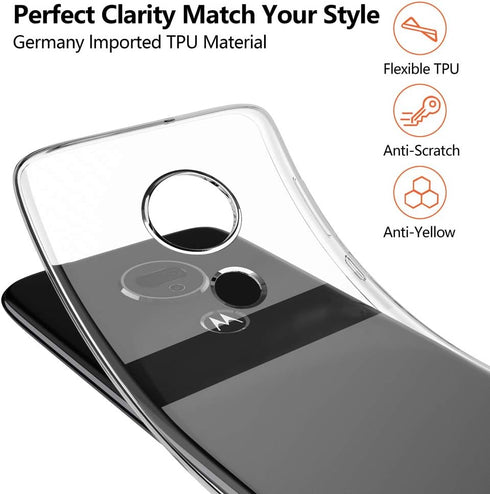 SNOSHO for Moto G7 Slim Phone Case,Thin TPU Silicone Soft Flexible Skin Gel Anti-Scratch Shockproof Protective Cases Cover for Motorola G7,Crystal...