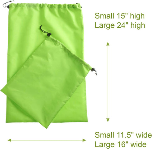 Smooth Trip Travel Laundry Bags with Odor-Blocking Barrier for Wet and Dirty Clothes - Set of 2 Foldable Compact Bags Fit in Luggage and Packs for...